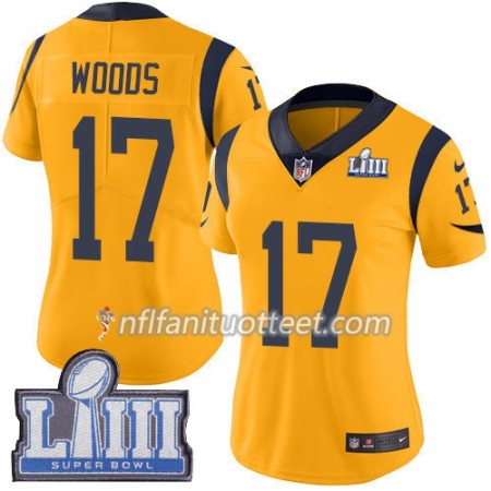 Nainen Los Angeles Rams NFL Pelipaita Robert Woods 17 Nike Keltainend 2019 Super Bowl LIII 